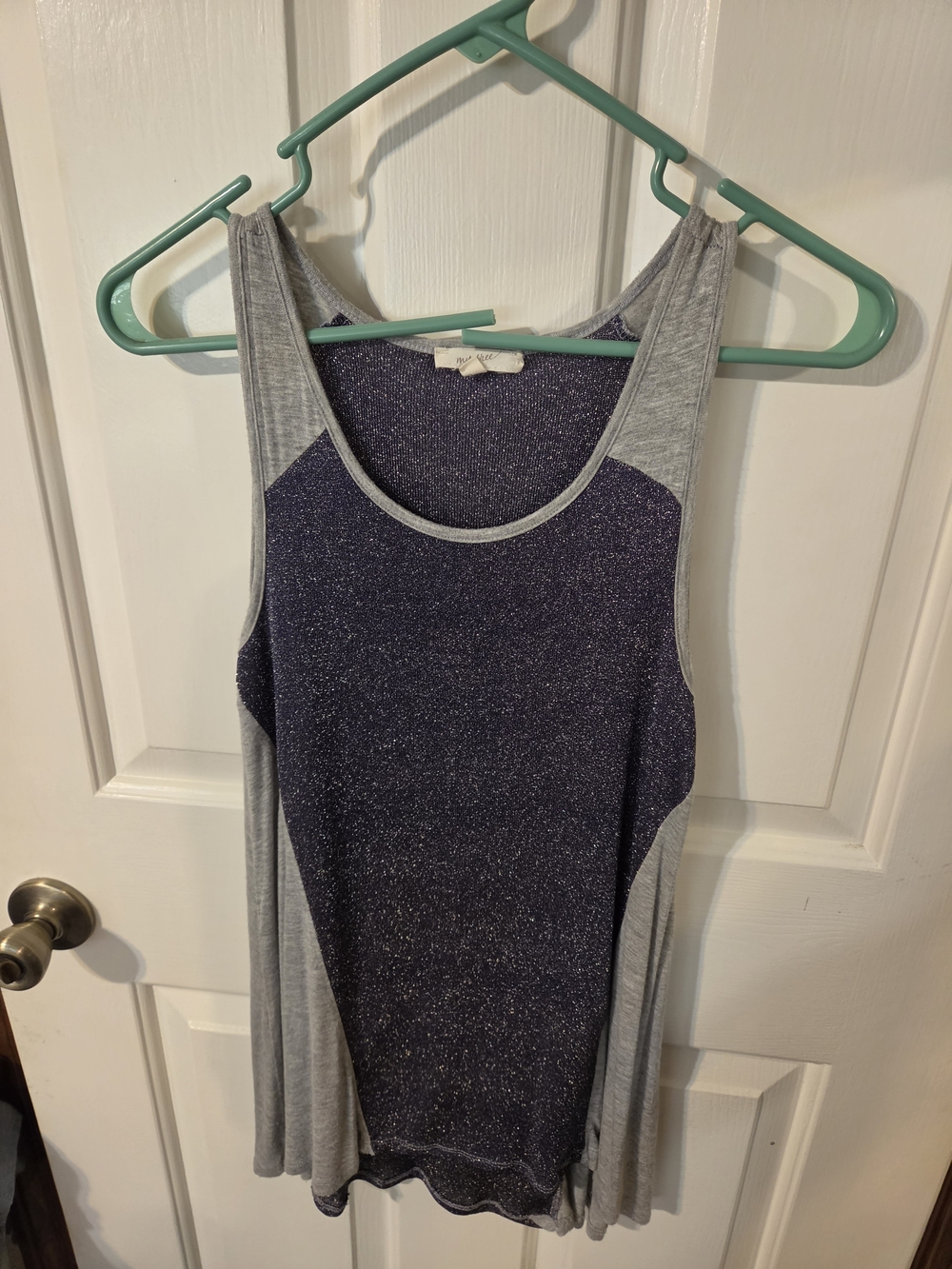 Mystree Navy Sparkle & Heather Gray Tank Top